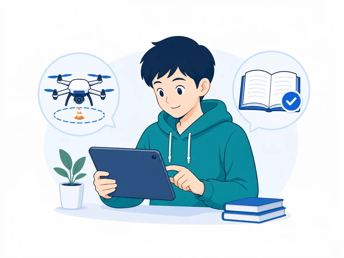 受講生が学習を始めるイラスト